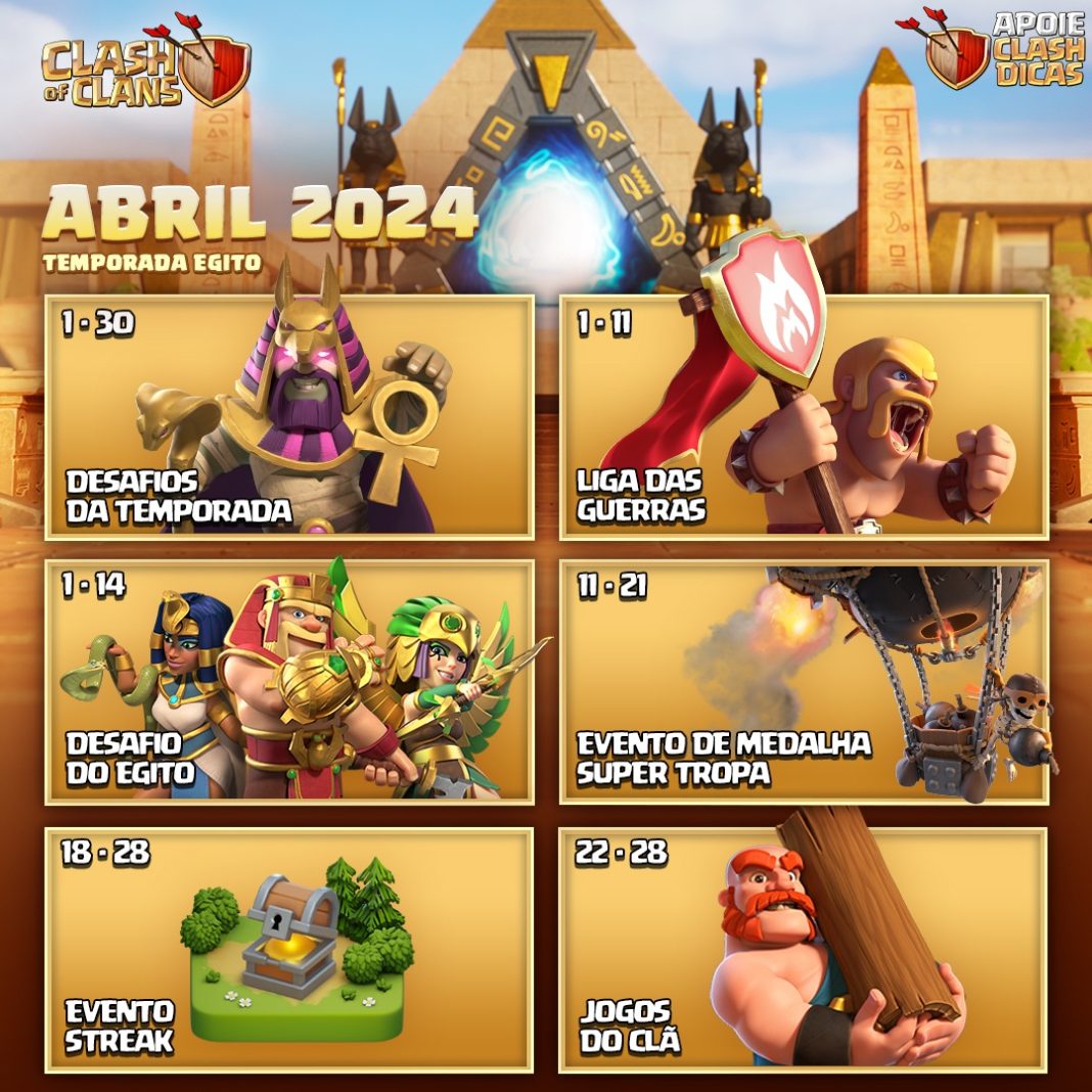 Calend Rio De Abril Eventos Skins Do Egito E Mais Clash Of