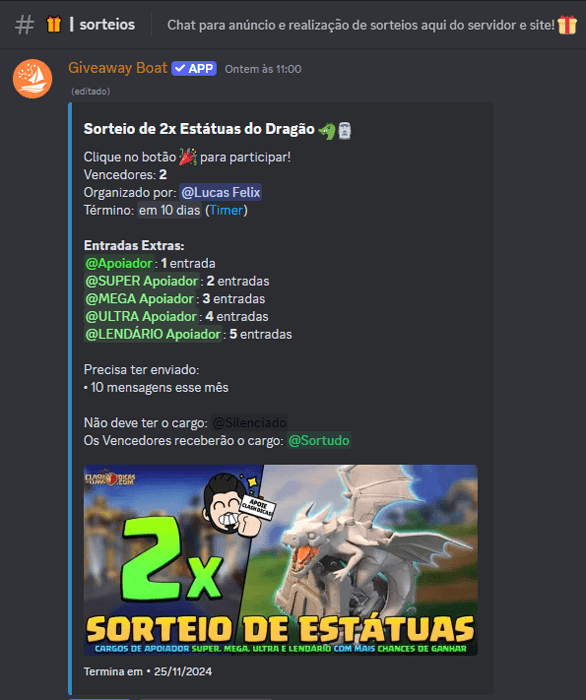 Statue Dragon Clash of Clans Discord Giveaway - Estátua do Dragão